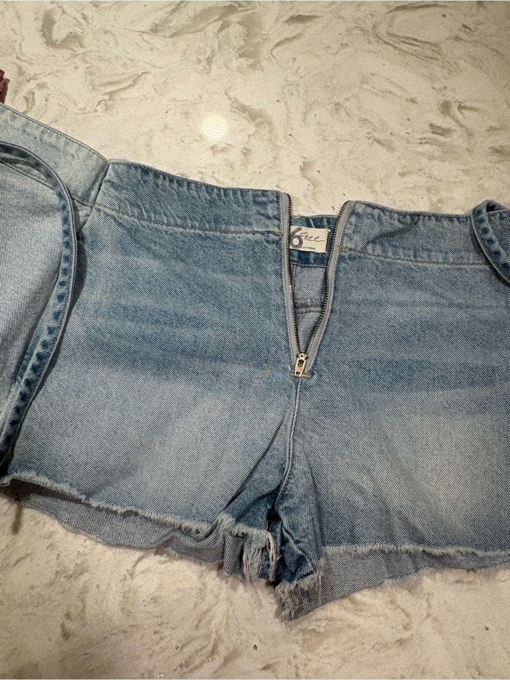 Free People Light Blue Denim Cutoff Shorts